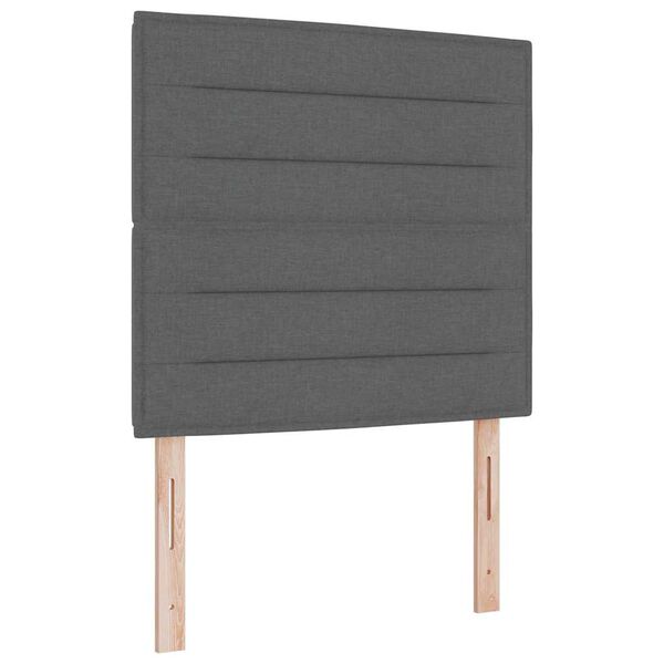 vidaXL LED Boxspringbett mit Matratze Dunkelgrau 120 x 200 cm Stoff