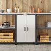 vidaXL K&uuml;chenaufbewahrung mit Regal Silber 60 x 50 x 92 cm Stahl