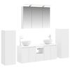 vidaXL Badezimmerm&ouml;bel-Set 6 pcs Wei&szlig; Ingenieurholz und Glas