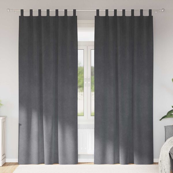vidaXL Verdunkelungsvorh&auml;nge 2 pcs Hellgrau 140 x 245 cm Samt