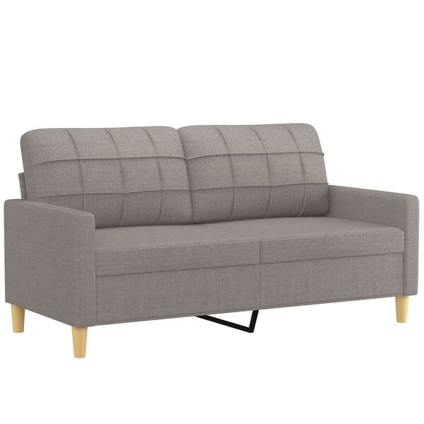 vidaXL 3-tlg. Sofagarnitur mit Kissen Taupe Stoff