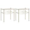 vidaXL Nachttische 2 Stk. Wei&szlig; Transparent Metall und Glas