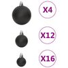 vidaXL 111-tlg. Weihnachtskugel-Set Schwarz Polystyrol