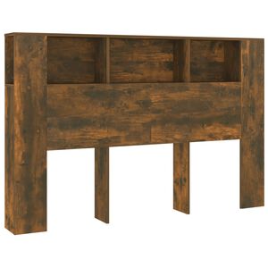 vidaXL Kopfteil mit Ablagen R&auml;uchereiche 160x18,5x104,5 cm