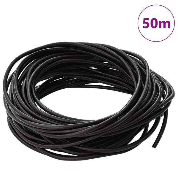 vidaXL Leder Schnur Dunkelbraun &Oslash;2,5 mm x 50 m Leder