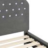 vidaXL Kinderbettgestell mit Kopfteil Dunkelgrau 90 x 190 cm Samt