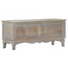 vidaXL Aufbewahrungstruhe Grau 100 x 38 x 45 cm Massivholz Mango