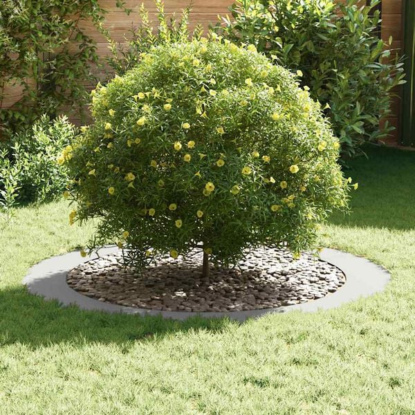 vidaXL geeignet f&uuml;r flachen Baumring Wei&szlig; &Oslash;90 / 120 cm Stahl