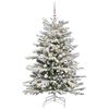 vidaXL K&uuml;nstlicher klappbarer Weihnachtsbaum Wei&szlig; 150 cm PE und PVC
