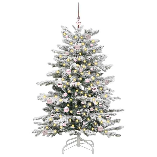 vidaXL K&uuml;nstlicher klappbarer Weihnachtsbaum Wei&szlig; 150 cm PE und PVC