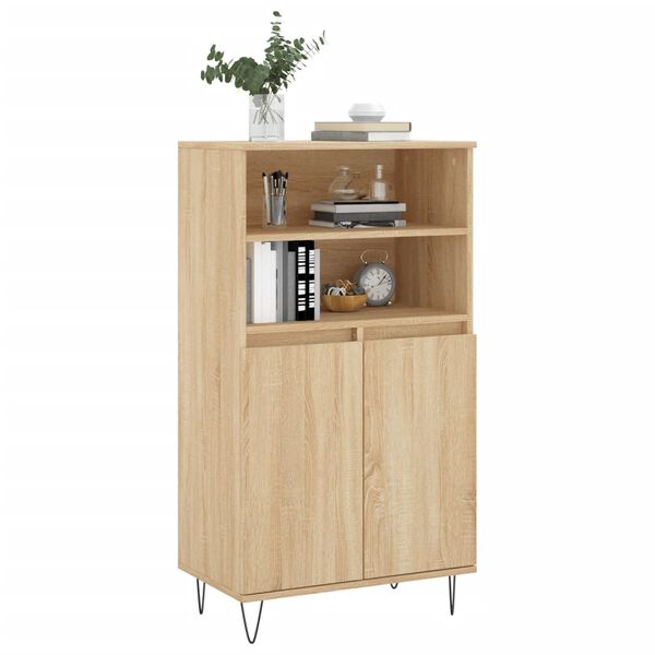 vidaXL Highboard Sonoma-Eiche 60x36x110 cm Holzwerkstoff