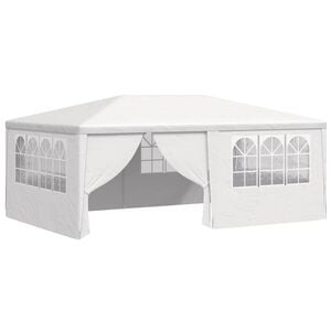 vidaXL Profi-Partyzelt mit Seitenw&auml;nden 4&times;6 m Wei&szlig; 90 g/m&sup2;