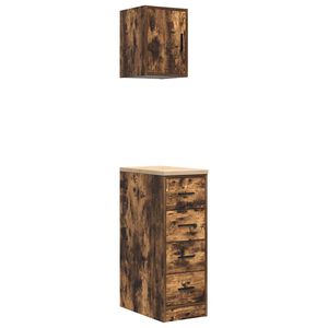 vidaXL Garagenschr&auml;nke 2 Stk. R&auml;uchereiche Holzwerkstoff