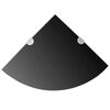 vidaXL Eckregale 2 Stk. mit Verchromten Halterungen Glas Schwarz