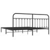 vidaXL Bettgestell mit Kopfteil Metall Schwarz 200x200 cm