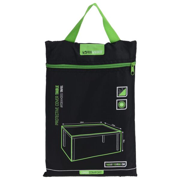 ProGarden Schutzh&uuml;lle f&uuml;r Gartentisch 165x115x80 cm Schwarz