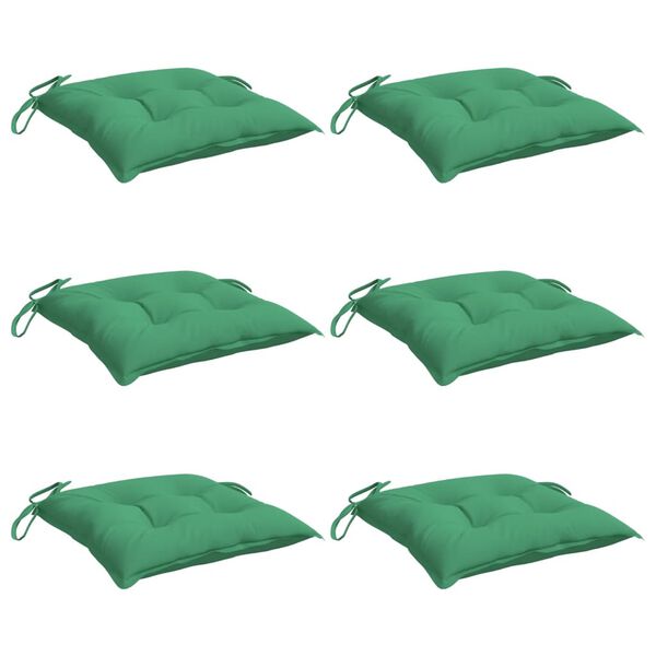 vidaXL Stuhlkissen 6 Stk. Gr&uuml;n 40x40x7 cm Oxford-Gewebe