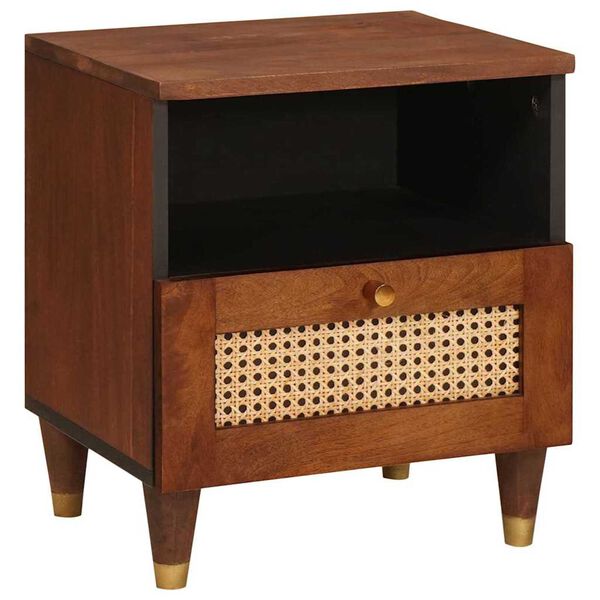 vidaXL Nachttisch 2 pcs Braun 40 x 33 x 46 cm Massivholz Akazie