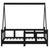 vidaXL Kinderbett Schwarz 70x140 cm Massivholz Kiefer