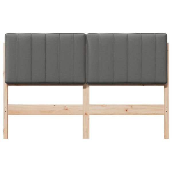 vidaXL Gepolstertes Kopfteil mit Kopfteil Braun und Hellgrau 140 cm