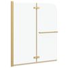 vidaXL Duschabtrennung Transparent und Gold 120 x 140 cm