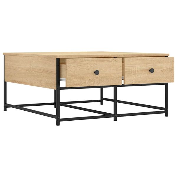vidaXL Couchtisch Sonoma-Eiche 80x80x40 cm Holzwerkstoff