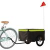 vidaXL Fahrradanh&auml;nger Schwarz und Gr&uuml;n 45 kg Eisen