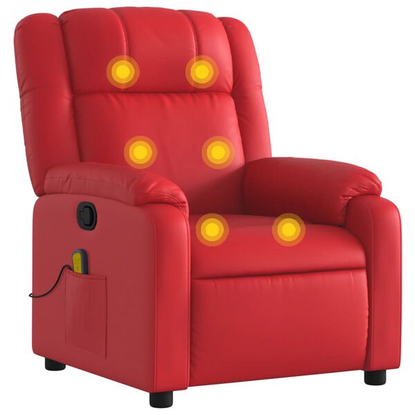 vidaXL Massagesessel Rot Kunstleder
