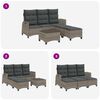 vidaXL 3-tlg. Garten-Sofagarnitur mit Kissen L-Form Grau Poly Rattan