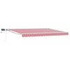 vidaXL Manueller Markisenrahmen mit LEDs Rot und Wei&szlig; 4,5 x 3,5 m