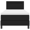vidaXL Boxspringbett mit Matratze Schwarz 90 x 190 cm Kunstleder