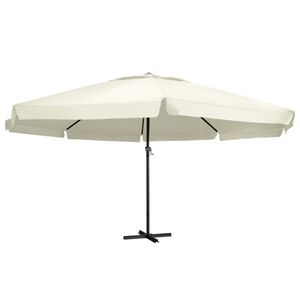 vidaXL Sonnenschirm mit Aluminium-Mast 600 cm Sandwei&szlig;