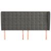 vidaXL Kopfteil mit Ohren Dunkelgrau 183x23x118/128 cm Samt