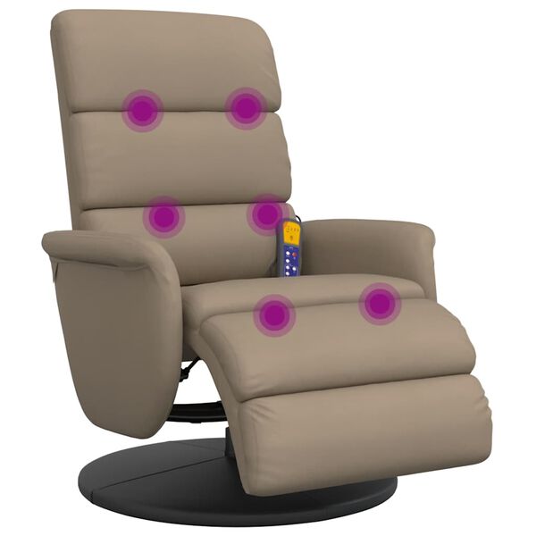 vidaXL Massagesessel mit Fu&szlig;teil Cappuccino-Braun Kunstleder