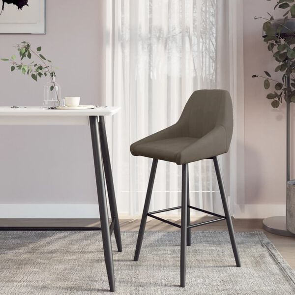 vidaXL Barhocker Dunkelgrau Samt