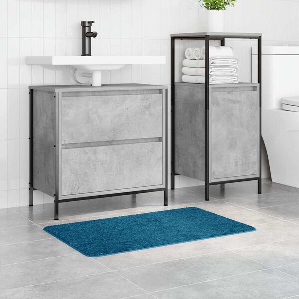 vidaXL Rutschfeste Badmatte Blau 50 x 80 cm PP