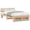 vidaXL Bettrahmen mit Kopfteil Braun 140 x 190 cm Massives Kiefernholz