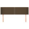 vidaXL Kopfteil mit Ohren Dunkelbraun 147x16x78/88 cm Stoff