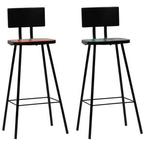 vidaXL Barhocker 2 Stk. Massives Altholz