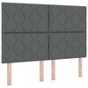 vidaXL LED Boxspringbett mit Matratze Dunkelgrau 160 x 200 cm Stoff