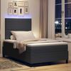 vidaXL LED Boxspringbett Dunkelgrau und Wei&szlig; 120 x 200 cm Cordstoff