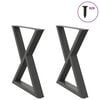 vidaXL Esstisch Beine 2 St&uuml;ck Anthrazit 70x(72-73,3) cm Stahl