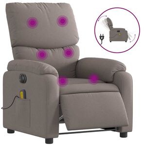 vidaXL Massagesessel Elektrisch Taupe Stoff
