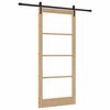 vidaXL Schiebet&uuml;r Natur 93 x 211 cm Massivholz Kiefer und Glas