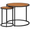 vidaXL Kaffeetisch Set 2 pcs Nat&uuml;rlich und Schwarz 55 x 55 x 45 cm