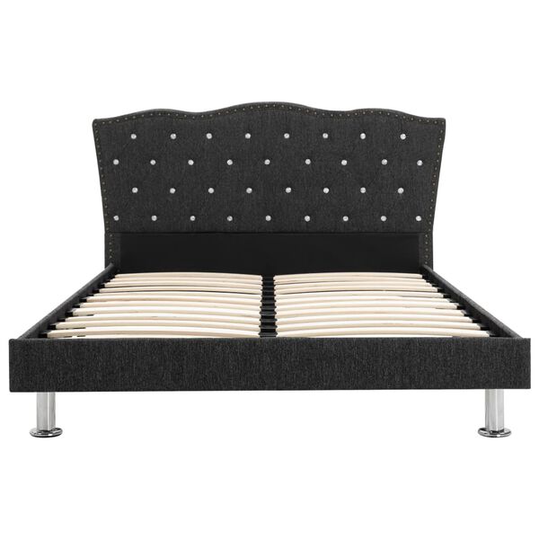 vidaXL Bett mit Memory-Schaum-Matratze Dunkelgrau Stoff 140&times;200 cm