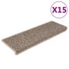 vidaXL Treppenmatten Selbstklebend Sisal 15 Stk. 65x21x4cm Dunkelbeige
