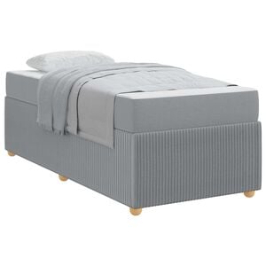 vidaXL Bettrahmen mit Matratze Hellgrau 100 x 200 cm Stoff