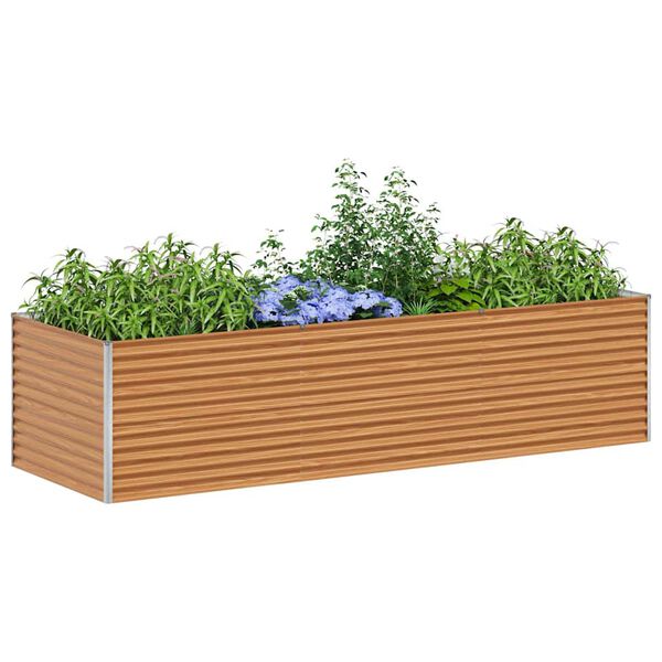 vidaXL Hochbeet Hellbraun 290 x 100 x 68 cm Verzinkter Stahl