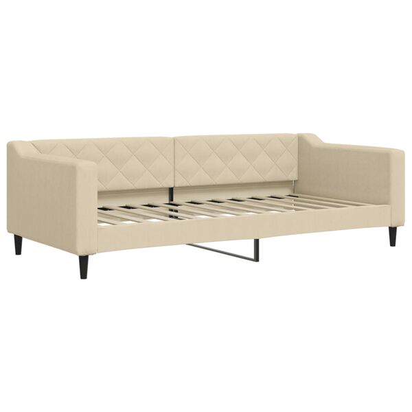 vidaXL Tagesbett Ausziehbar Creme 90x200 cm Stoff